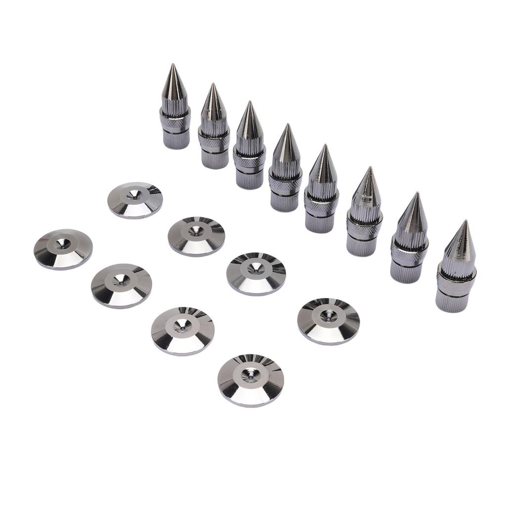 8Pcs Speaker Spike Pad Set Copper Height Adjustable Turntable Speaker Shock Absorption Feet Set for 