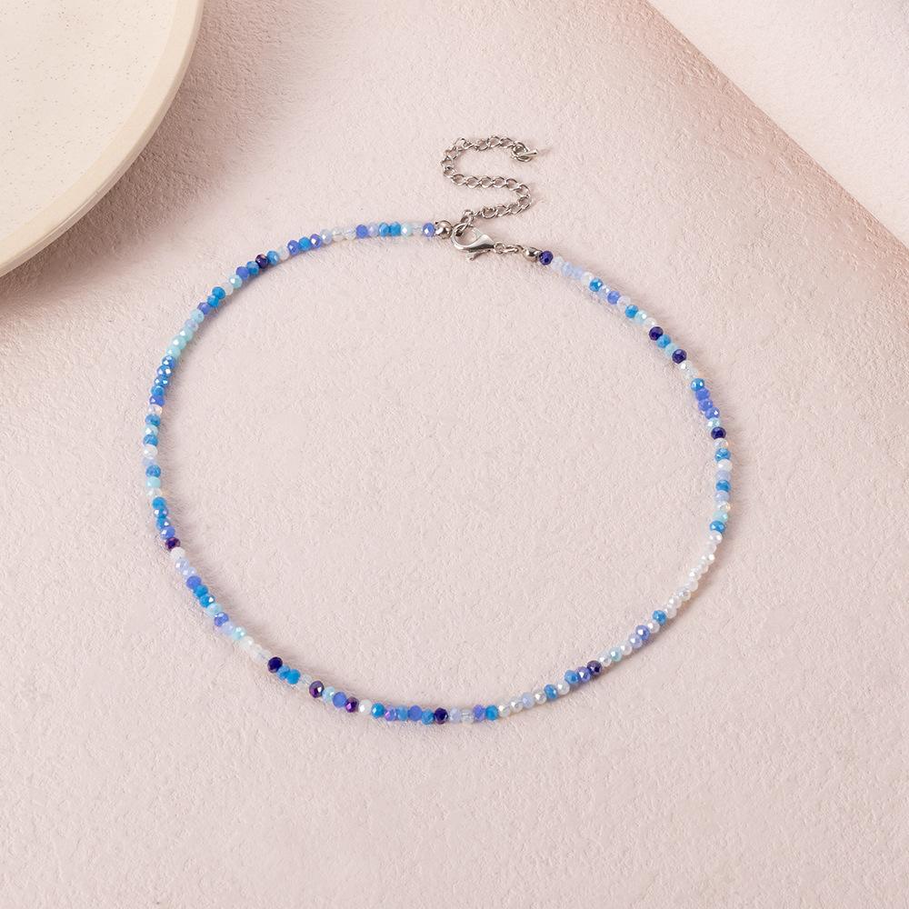 European and American New Items, Women's Bohemian Short Neck Chain, Handmade Fashion Creative Color Rice Bead Necklace