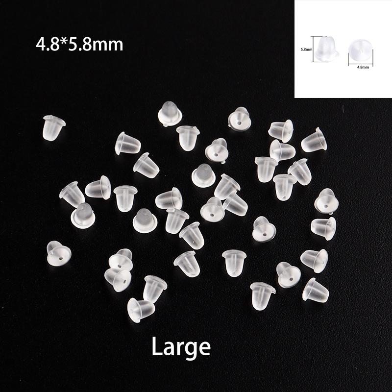 200-2000pcs/lot Clear Soft Silicone Rubber Ear Stopper Plugging Earring Back Ear Studs For DIY Earrings Jewelry Making Accessory