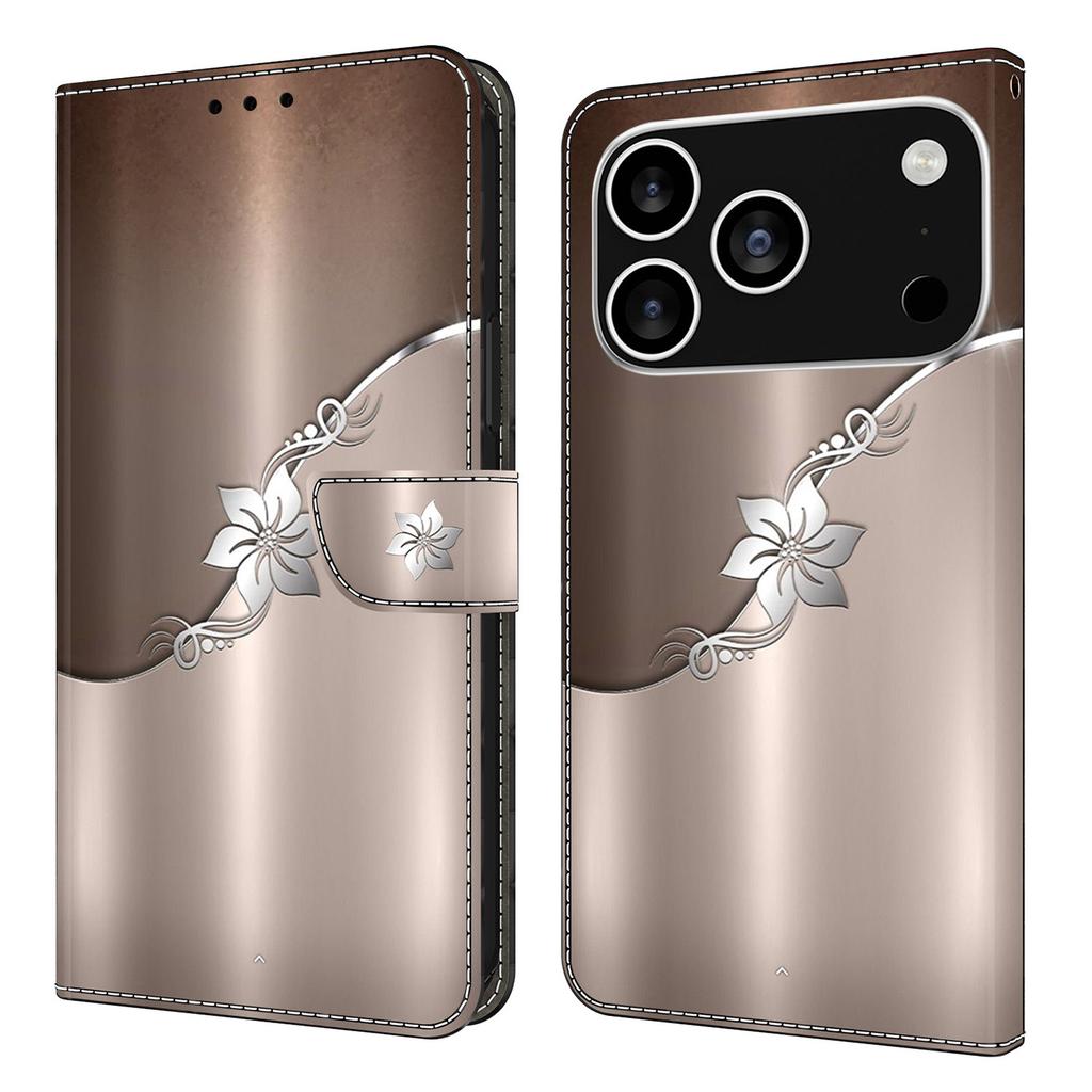 For iPhone 17 Pro Case Magnetic Clasp 3D Pattern Leather Wallet Phone Cover