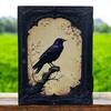 Leather Journal Gothic Notebook The Raven Grimoire Print - Vintage Handamde Journal Book of Shadows Witchcrafts Journal Gifts for Men