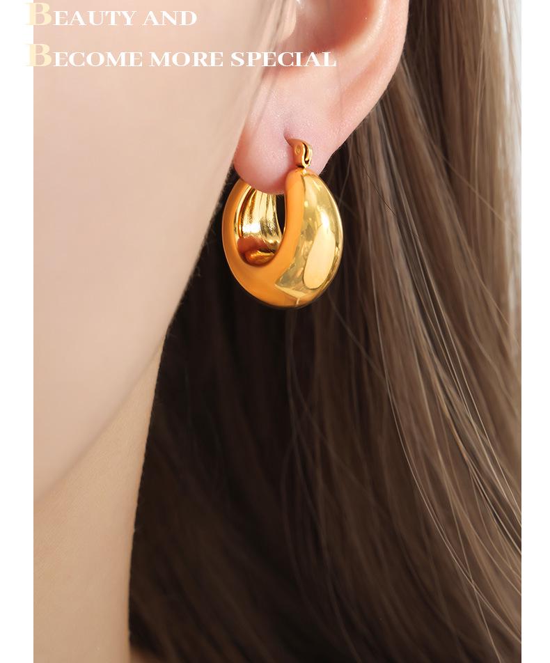 Francuskie Retro Metalowe Tytanowa Stal Nieblaknące Nausznice - Eleganckie, Lekkie Kolczyki dla Kobiet.