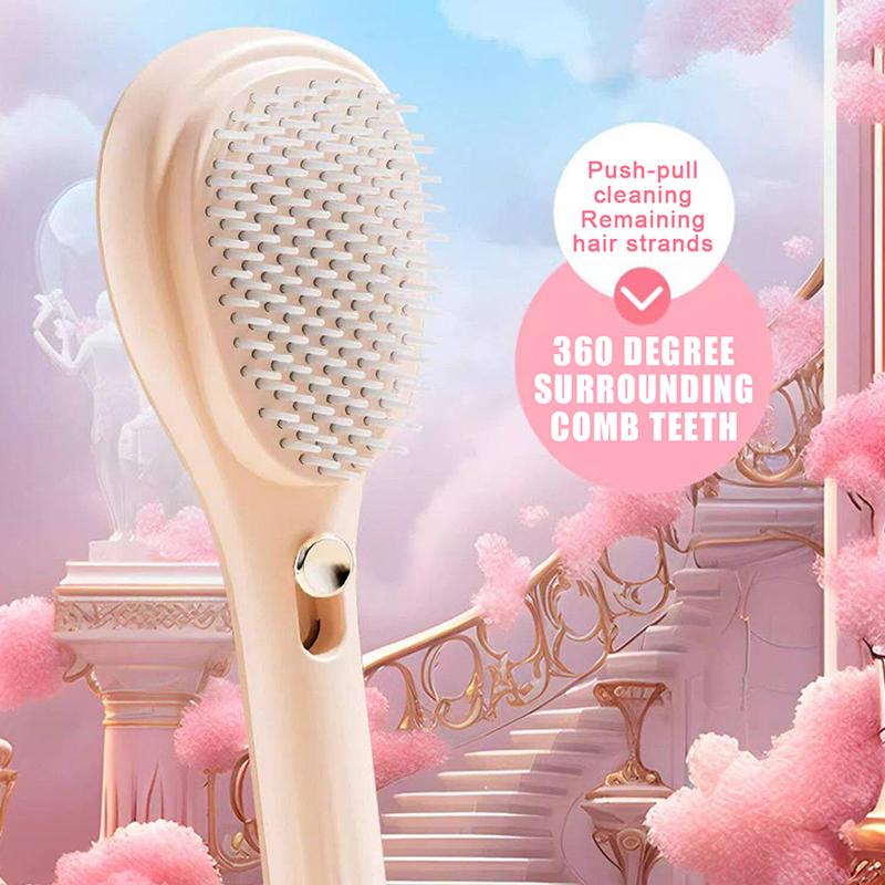 Brosse à Cheveux Démêlante Auto-Nettoyante Avec Picots Doux de Massage Et Élimination des Cheveux en Un Clic Pour la Maison, le Voyage, les Soins Capillaires Quotidiens