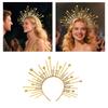 Guest of Honors Crownpiece Headbands NonSlip Hairhoop with Spiked For Dancing Event Wedding Ceremony Dressingup Headwear