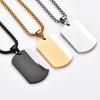 Stainless Steel Men's Pendant Necklaces Glossy Chain Necklace Square Pendant  For Men and Women