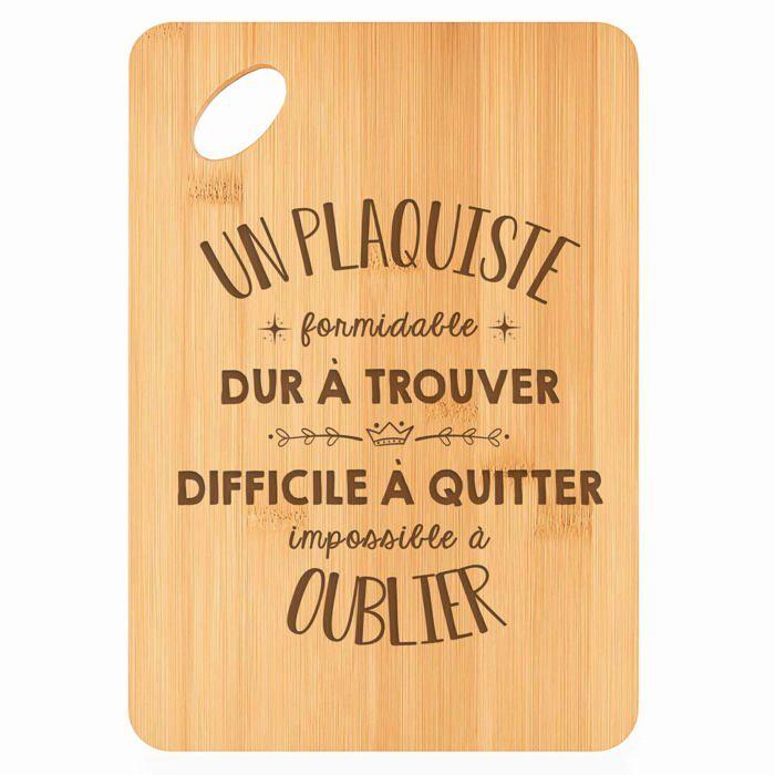 Planche à découper Un Plaquiste Formidable - Plateau Apéro en Bambou Cadeau Gravé Collègue Homme Métier Cuisine Barbecue