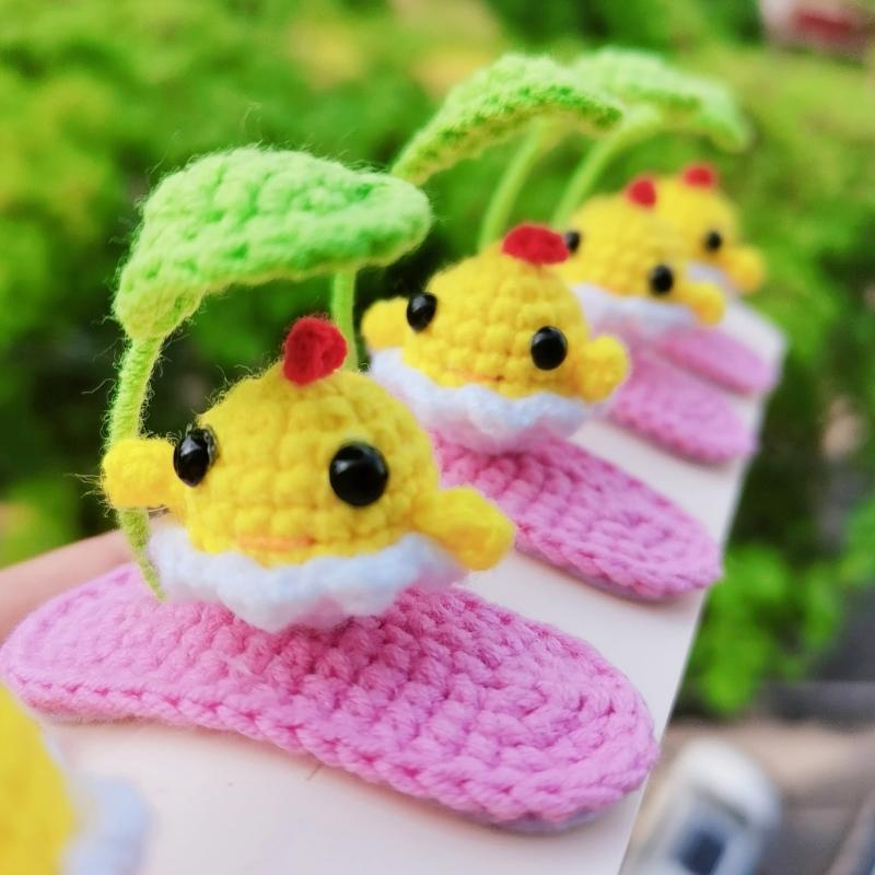 Artistic 3D Hand Crochet Baby Hair Accessory Soft Knitting Hairpin Lightweight Vibrant Color Headwear for Infants