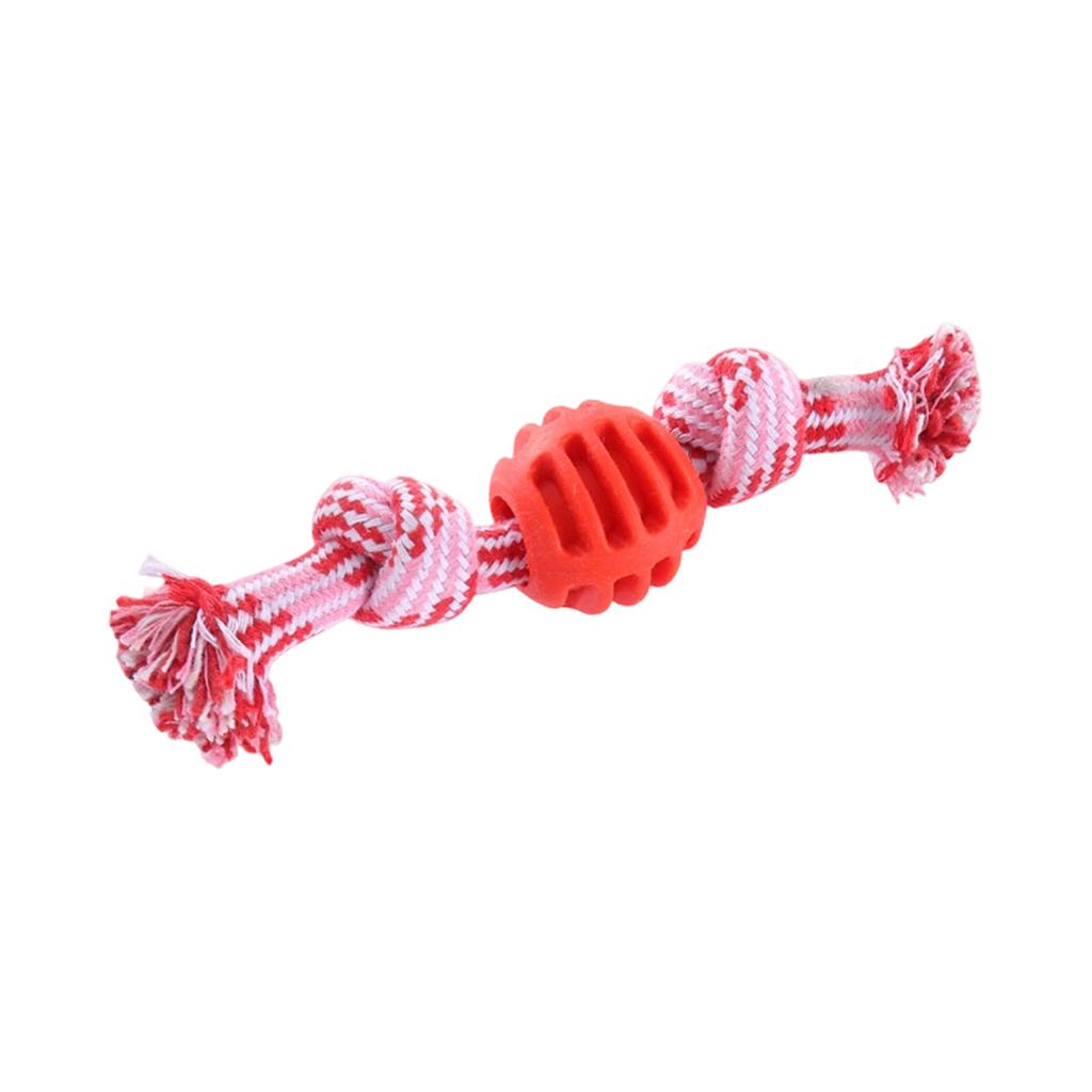 Dog Rope Toy With TPR Ball, Double Knot Chew Toy For Teeth Cleaning, Interactive Puppy Teething Toy For Small To Medium Dogs, Washable Cotton Rope Pet