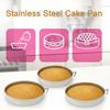 Stainless Steel Round Cake Pan Non-Stick Easy-Release Baking Mold for DIY Oven Cakes Heat-Resistant Oven Mold for Home Baking Kitchen Gifts
