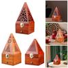 Cone Incense Holder Pyramid Furnishings Wood Incense Burner Box Wooden Censer for Living Room Kitchen Bedroom Yoga Farmhouse