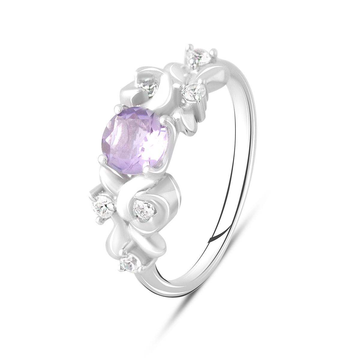 Bague en argent avec améthyste naturelle 0,775 ct (2108801)