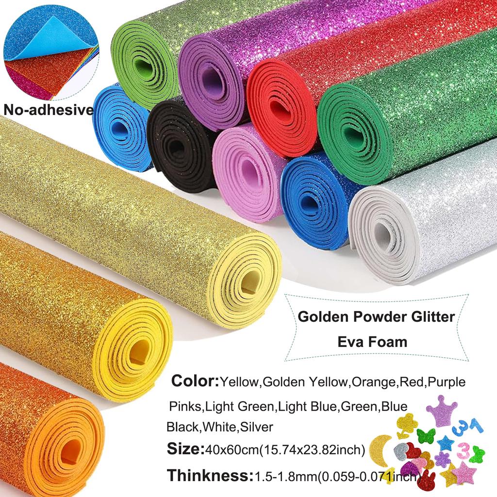 Sparkly foam sheets 40cm x 60cm, perfect for Christmas crafts, classroom bulletin board cutouts, hanging decorations, and DIY wedding favors