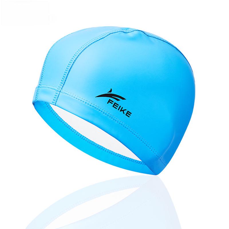 

Шапочка для плавания из высококачественной полиуретановой ткани с сумкой на молнии - однотонная унисекс для взрослых озеро синий