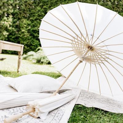 8-30PCS Umbrelă de soare albă Umbrele de bambus din hârtie 60/84cm Umbrelă de hârtie Favoare pentru petrecerea de nuntă Centre de piese pentru duș de mireasă Rezită foto