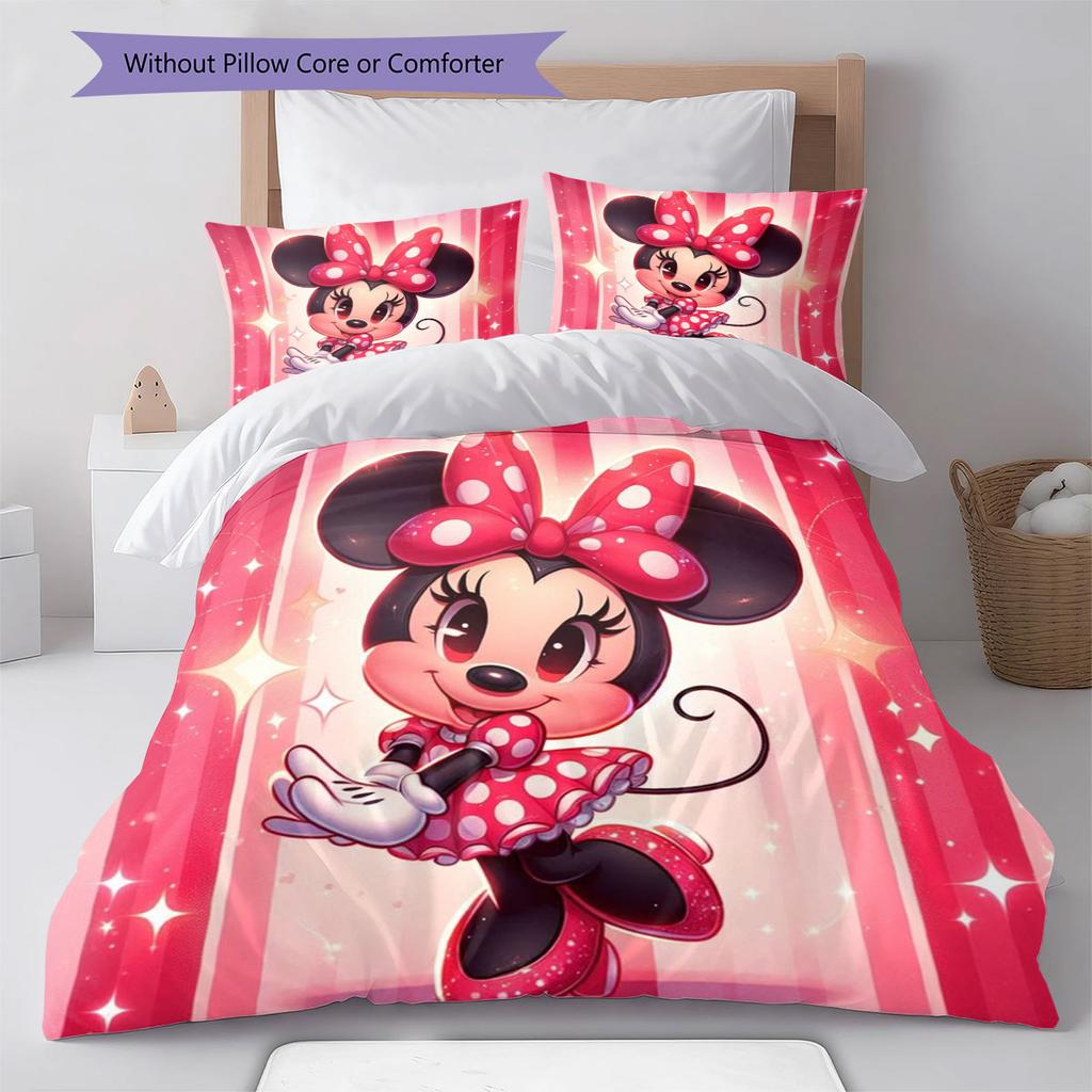 Retro-chic Minnie Mouse Themed Bedding Set – The Perfect Choice for Decorating A Child's Bedroom. Comfortable and Warm.
