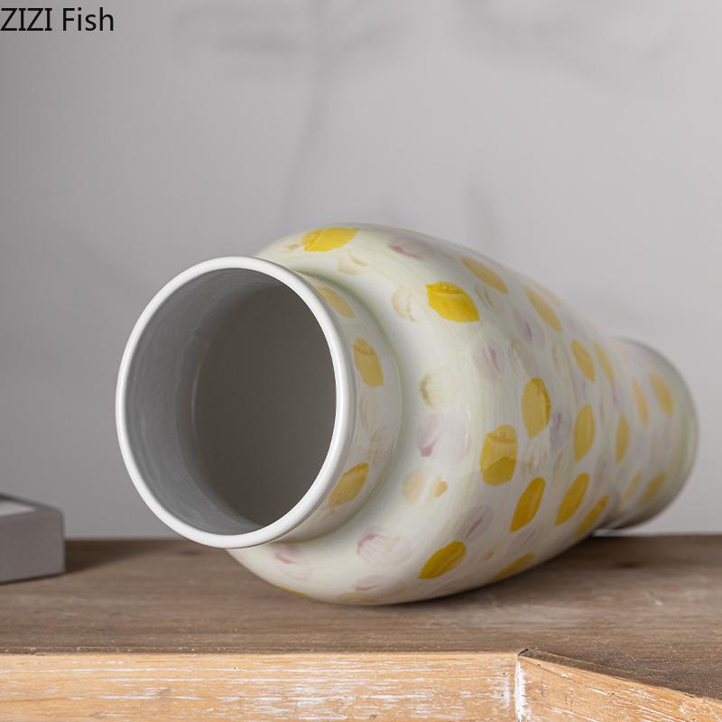 Painted Ceramic Vase Hydroponic Potted Plant Floral Vases Table Decoration Flower Arrangement Ornaments Room Aesthetic Decor