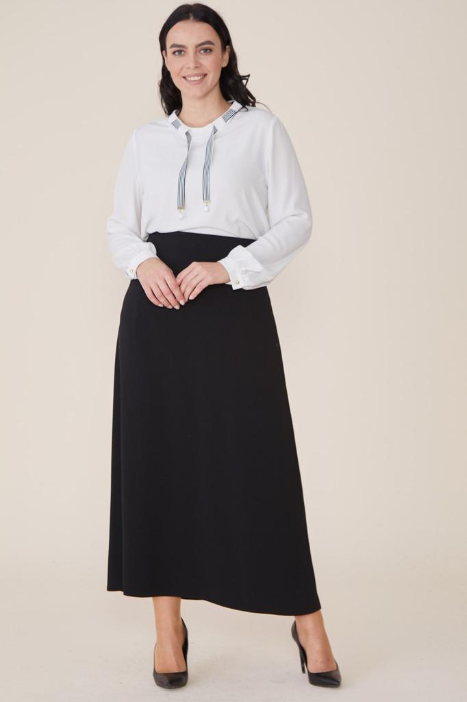 Damenstil Übergröße Rock Plus Size Glockenrock 778 Etamine Muster Steinfarbe