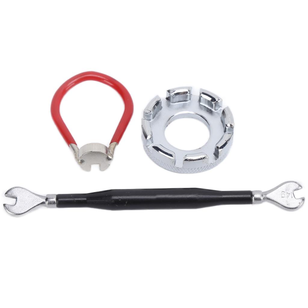 Klucz do szprych rowerowych 8 otworów stalowy narzędzie do szprych rowerowych z czerwonym długim kluczem do szprych rowerowych