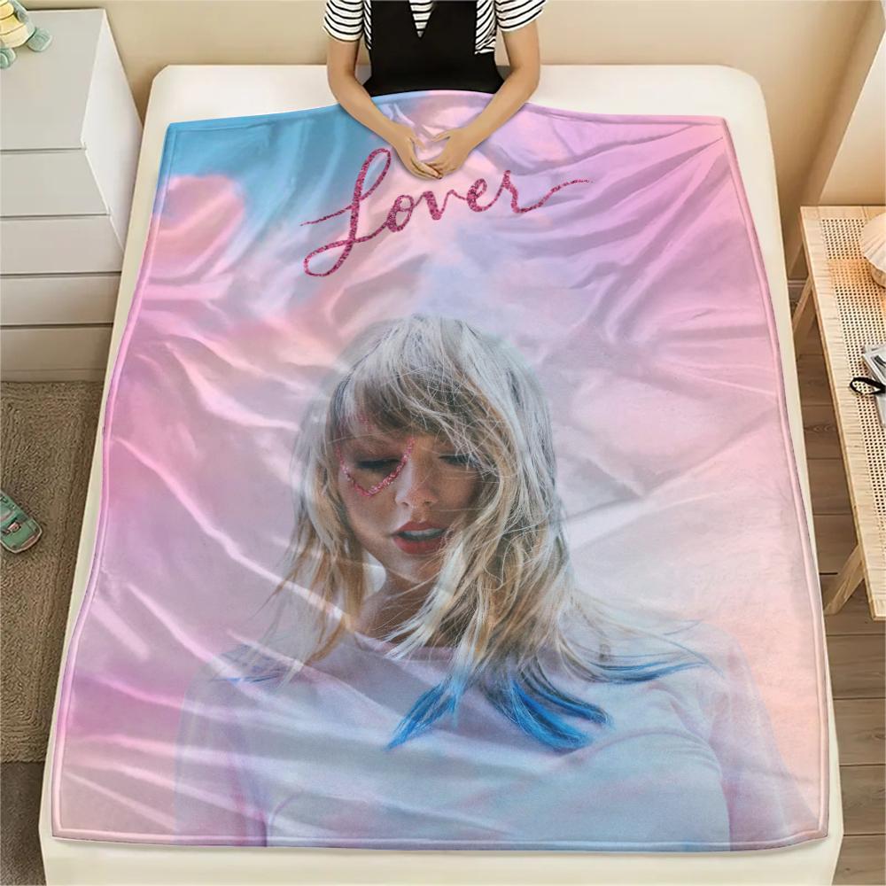 1PC Taylor Print Flannel Blanket, High Quality All Seasons, Home Decor, Warmth and Comfort, Perfect for Christmas Gifts