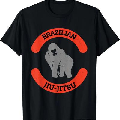 Brazilian Jiu-Jitsu Ape, MMA, Wrestling, Boxing T-Shirt,100% Cotton