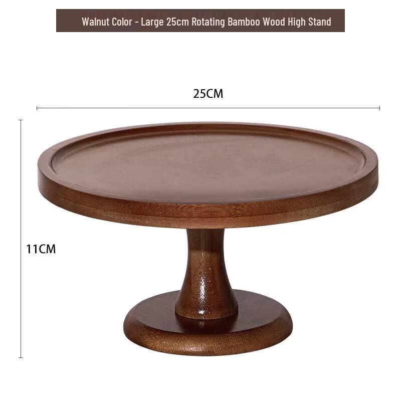Jingzhouyuan New Chinese Style Bamboo Cake Stand & Display Tray