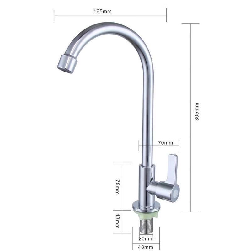 FURONGHUA Kitchen Sink Single Cold Water Faucet with 80cm Hose