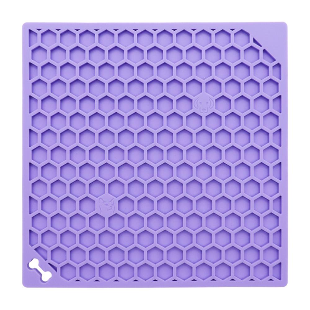 Pet Lick Mat Honeycomb Pattern Slow Feeder Anti-Choke Suction Cup Licking Pad for Dogs/Cats