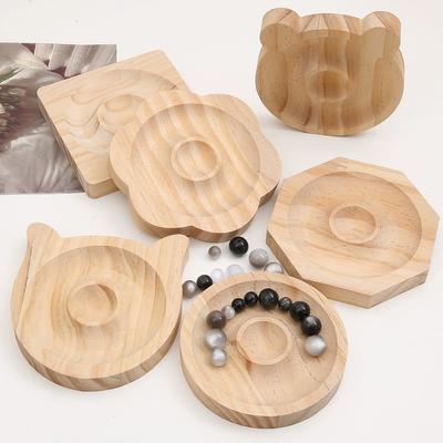 Solid Wood String Tray Beaded Props Set Display Plate Original Wood Color Hand Storage Tray Diy Jewelry Bracelet Design Plate