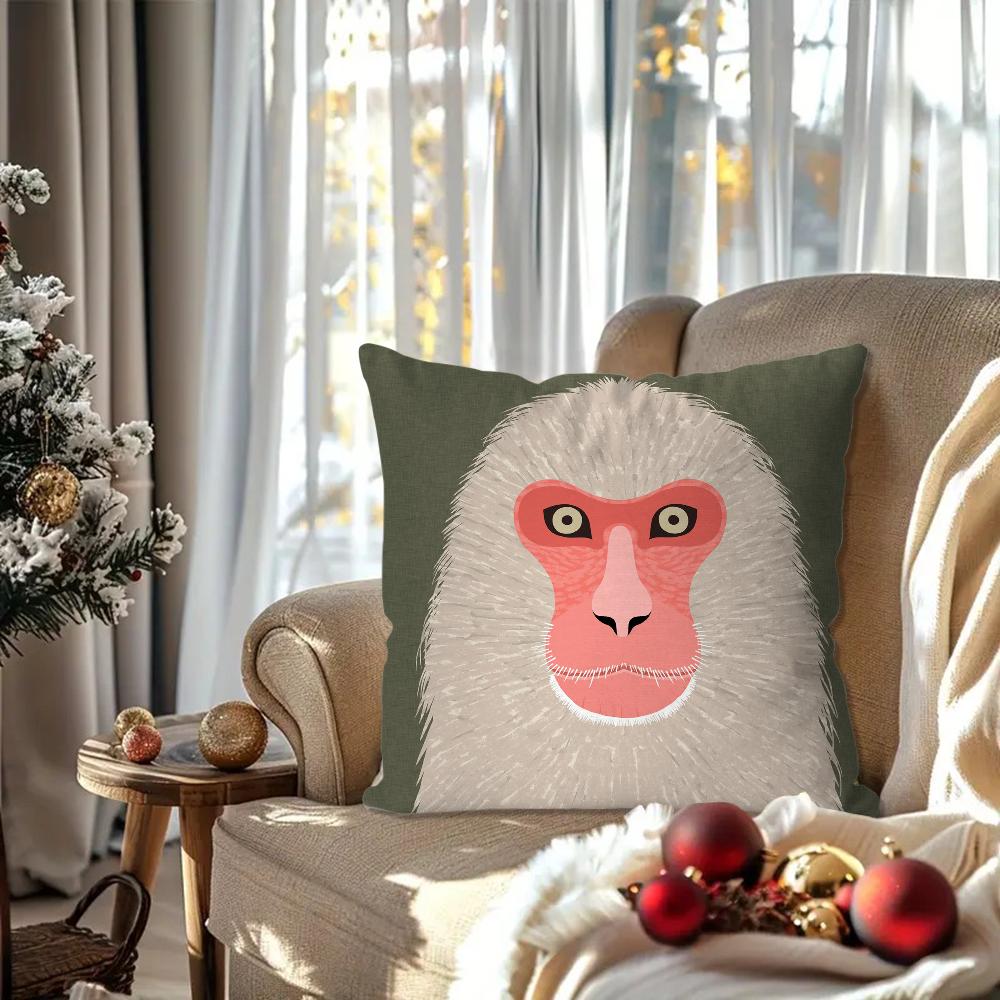 G-Gorilla Creative Cartoon Animation Pillow Case Square Pillow Bedroom Sofa Leisure ComfortCar Living Room Home Decoration 40X40