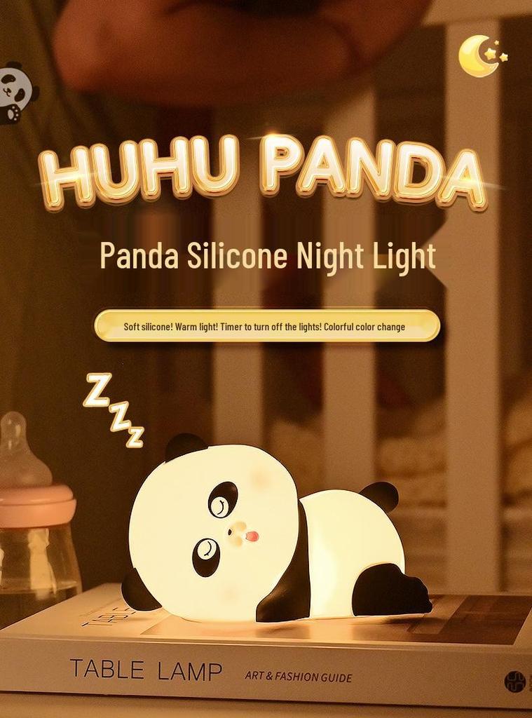 Panda Rechargeable Dimmable Timer Ring Light - Children's Creative Gift Silicone Lamp