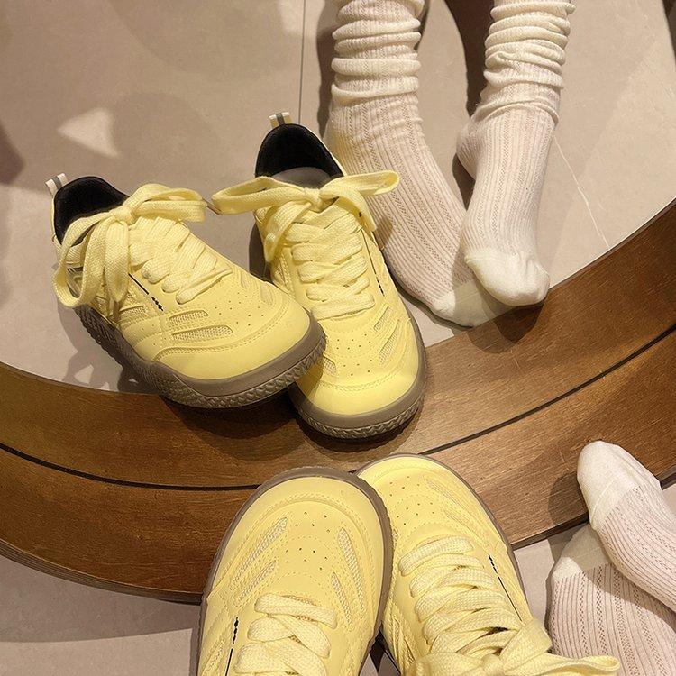 Rosa Dexun Doppel-Mesh-Board-Schuhe Damen hässlich süß Sommer neu schick Nische Koreanische Version atmungsaktiv Sport Forrest Gump weiße Schuhe