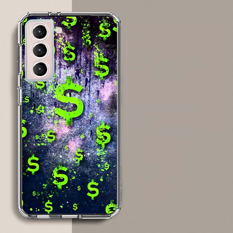 The World of US Dollar Currency Phone Case For Samsung Galaxy S25 Edge S24 S23 FE S21 S20 S10 Plus S22 S26 Ultra Cover Clear Cas