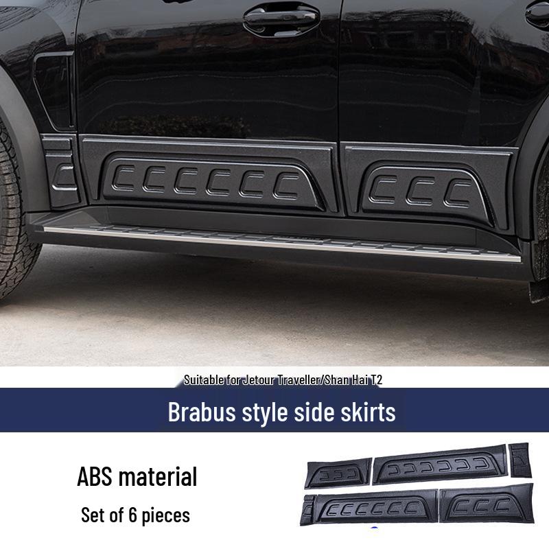 Travelers T2 Side Skirt Body Kit: Door Trim Panel, Edge Guard & Anti-Scratch Board, Anti-Collision, Wear-Resistant.