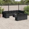VidaXL Garden Lounge Set with Cushions 14 Pcs Black Wicker 3250234
