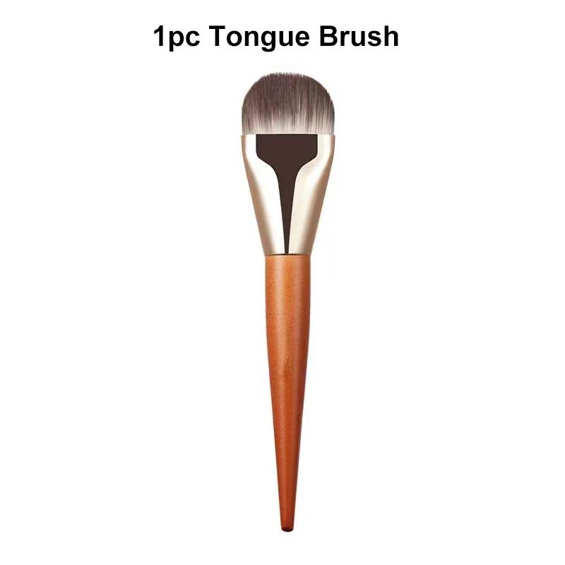 Ultra-Thin Foundation Brushes Flat and Angled Flawless Concealer Brush Wooden Handle Soft Hair Thin Face Contour Makeup Brushes