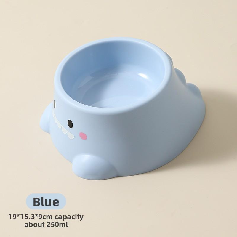 Neuer Hundenapf, Ein kleiner dinosaurierförmiger Einzelnapf zur Fütterung, mit schrägem Rand und Nackenschutz, Ist ein Edelstahl-Haustierkatzenfutterset