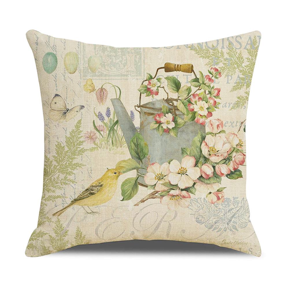 New Home Soft Furnishings Retro Butterfly Newspaper Linen Sofa Office Pillow Cover Cushion Cover