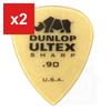 Guitar Picks, Jim Dunlop, Ultex Standard Sharp Pick 0.90mm, 12-Pack with Musent Custom Players Pick