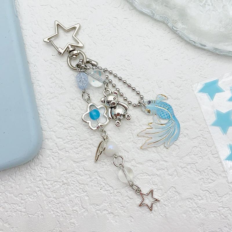 

Ретро кои звезда медведь крылья цветок бисерный брелок для женщин девочек милый счастливый школьный рюкзак кулон подвесные украшения подарки