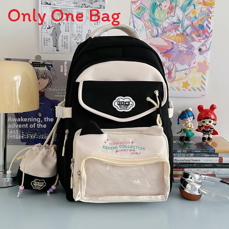 College Style Nylon Student Backpack With Features And Laptop Space чёрный