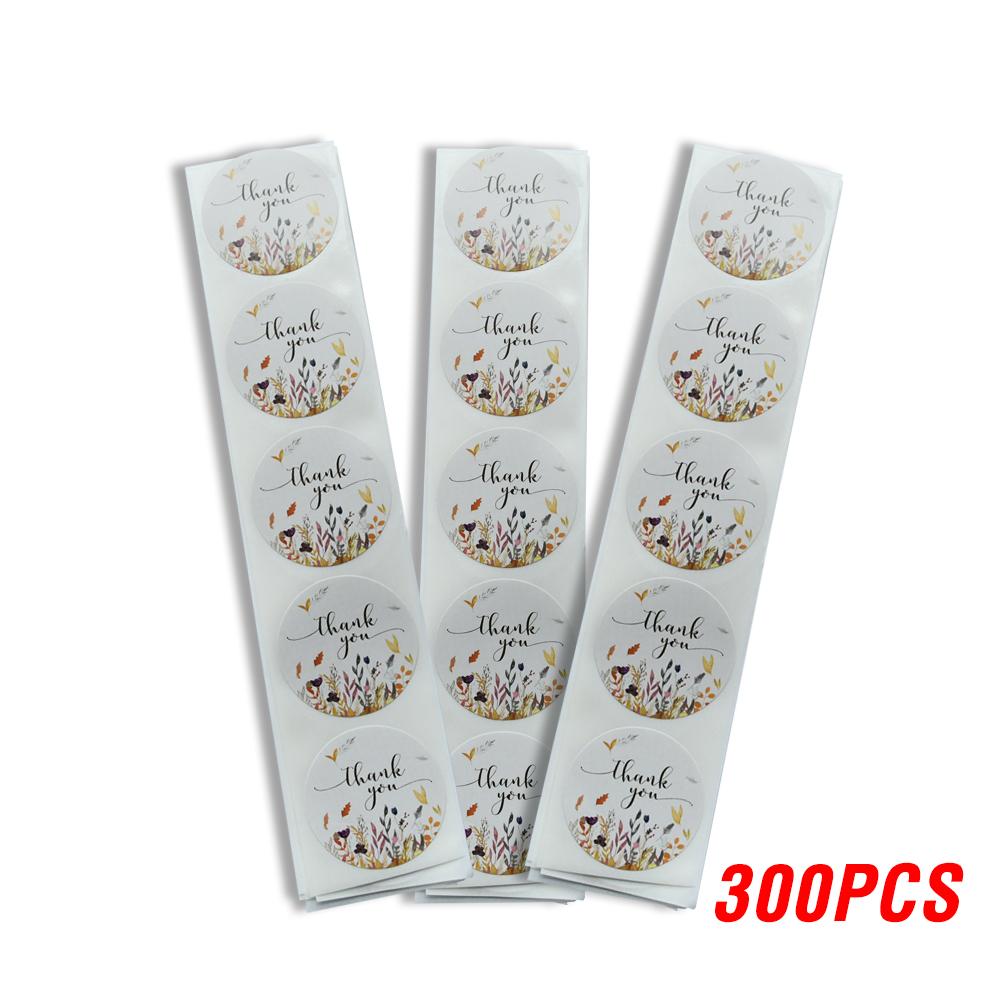 100-500pcs 4 Types Floral Thank You Sticker For Seal Label Scrapbooking Christmas Sticker Decoration Sticker Stationery Sticke
