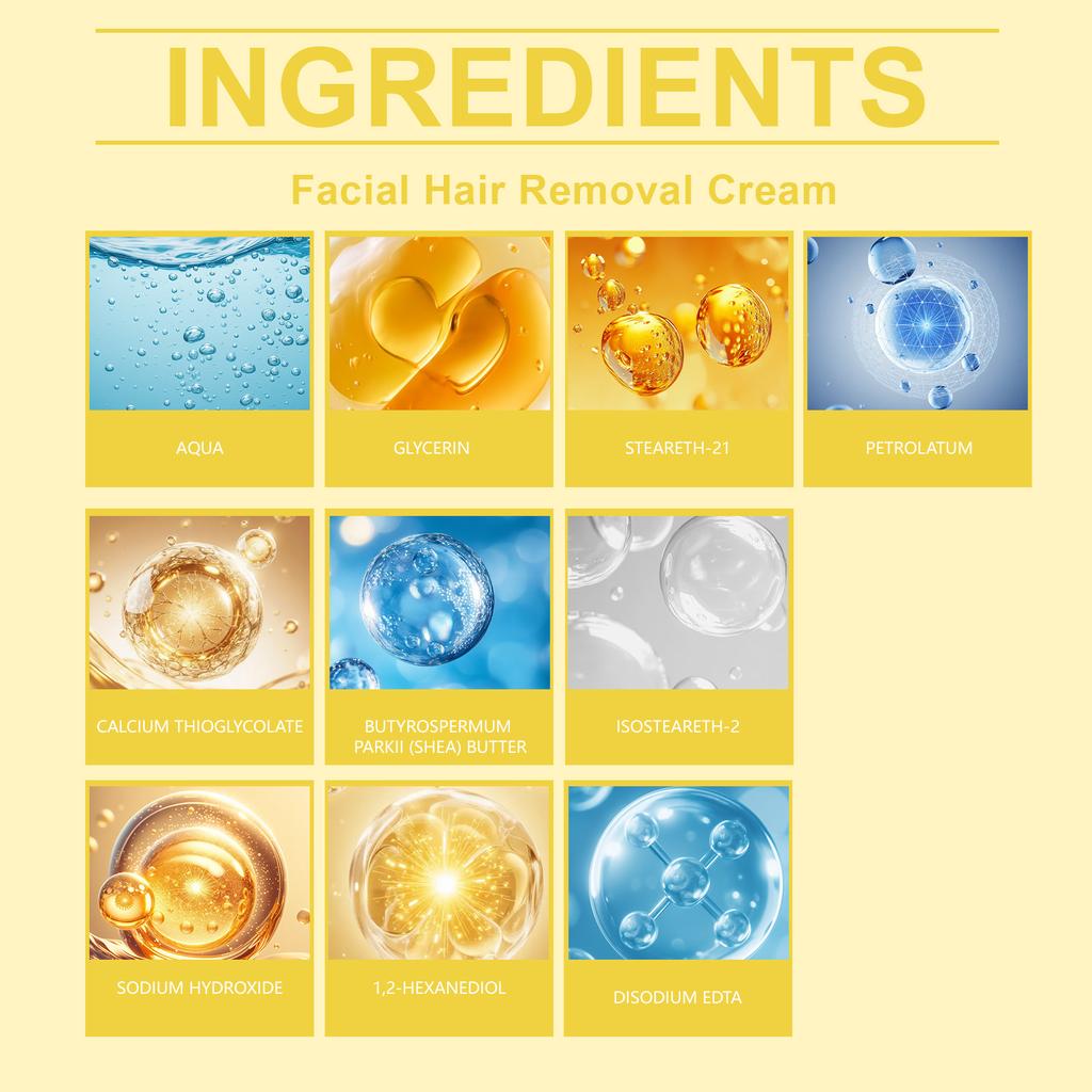 Crema Depilatoria Viso, E Lozione Depilatoria Delicata Per Pelli Sensibili, Adatta Per Mento, Baffetti E Guance