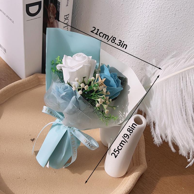 Crochet Flower Lighting Flower Bouquet Handmade Woven Flowers Knitted Graduation Bouquet Wedding Party Bouquet Gift