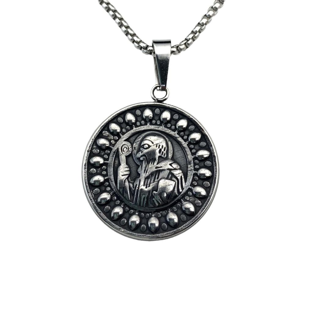 Necklace Retro Mage Round Brand Trend Hip-hop Punk Pendant