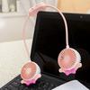 Trendy Foldable Portable Neck-Hanging Fan, Super Cute Cartoon Ears, Two-Speed USB Rechargeable Mini Fan