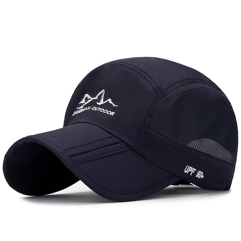 

Foldable Quick-Dry Sun Hat with UV Protection for Men & Women - Breathable Mesh for Hiking & Travel Adjustable темно-синий
