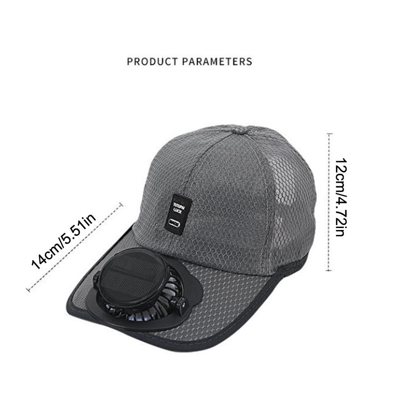 Sommer Männer Frauen Lüfter Baseballkappe Sonnenschutz Baseballkappe Mit Solarventilator USB-Ladeventilator Atmungsaktiv UV-Schutz Outdoor Sonnenhüte