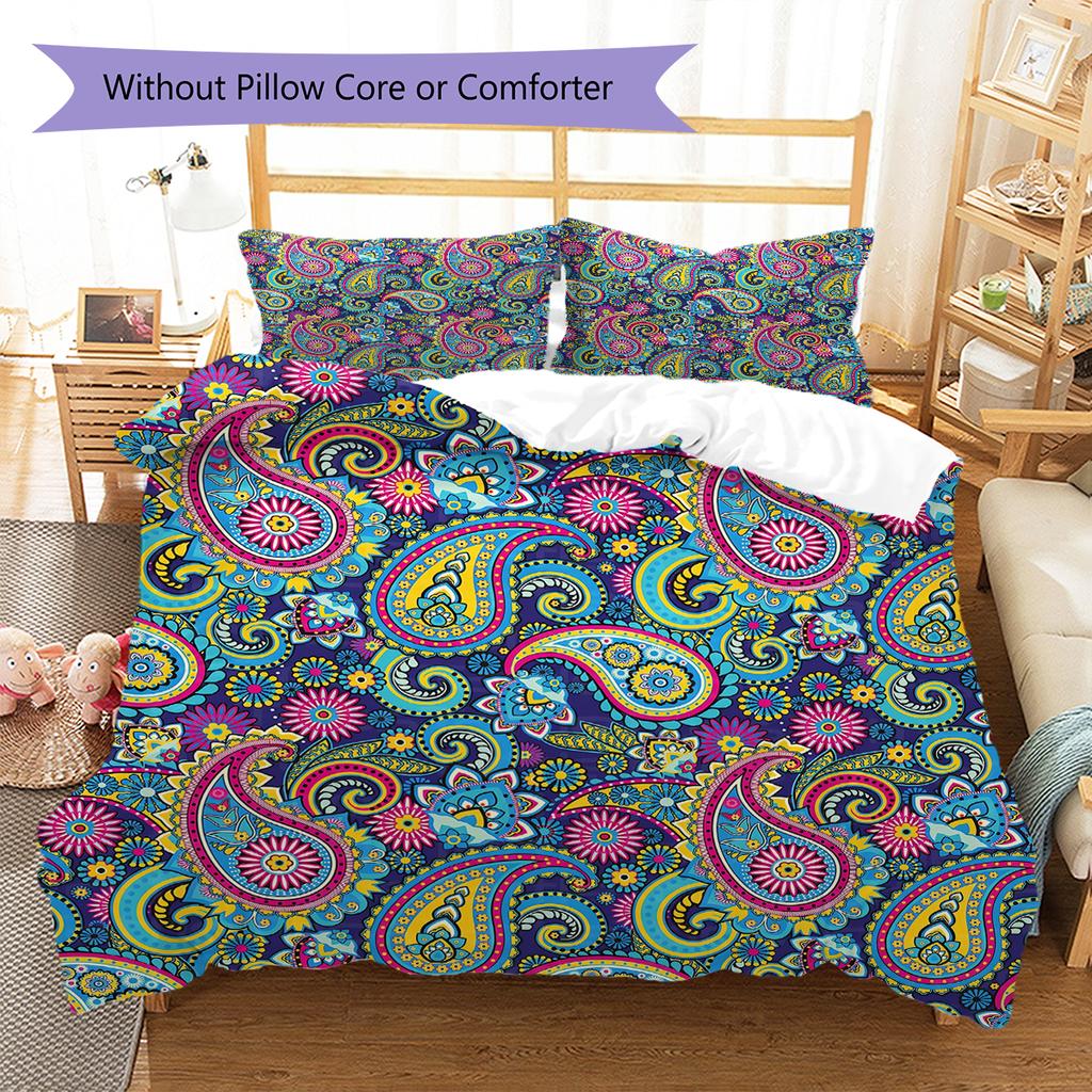 Paisley Pattern Pattern Bedding Quilt Set Quilt Cover Pillowcase Home Decoration Gift (1 * duvet cover + 2 * pillowcase, without core)
