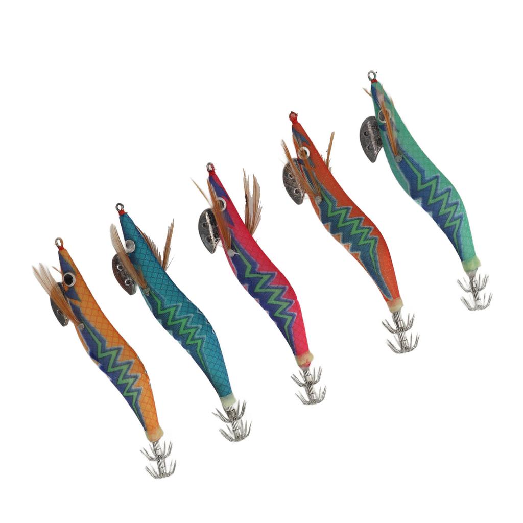 5PCS Shrimp Lure Luminous Baits Plastic Artificial Jig Hooks Fishing Tackle for Freshwater Saltwater Fishing Outdoor Type 2.5