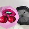 1pc Lips Cherry Automatic Open/Close Umbrella Compact Folding Umbrella with 8-Rib Shaft for Women/Men, Elegant Birthday1122S